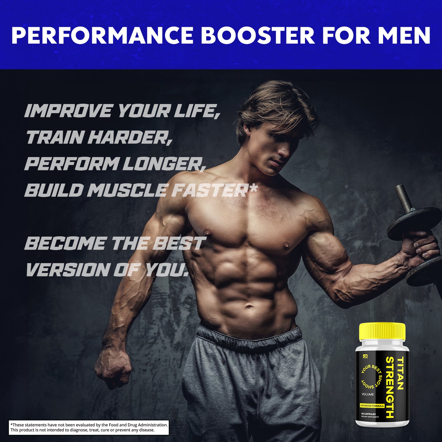 Titan Strength Capsule Advanced Formula Support Performance & Energy 60 Capsules