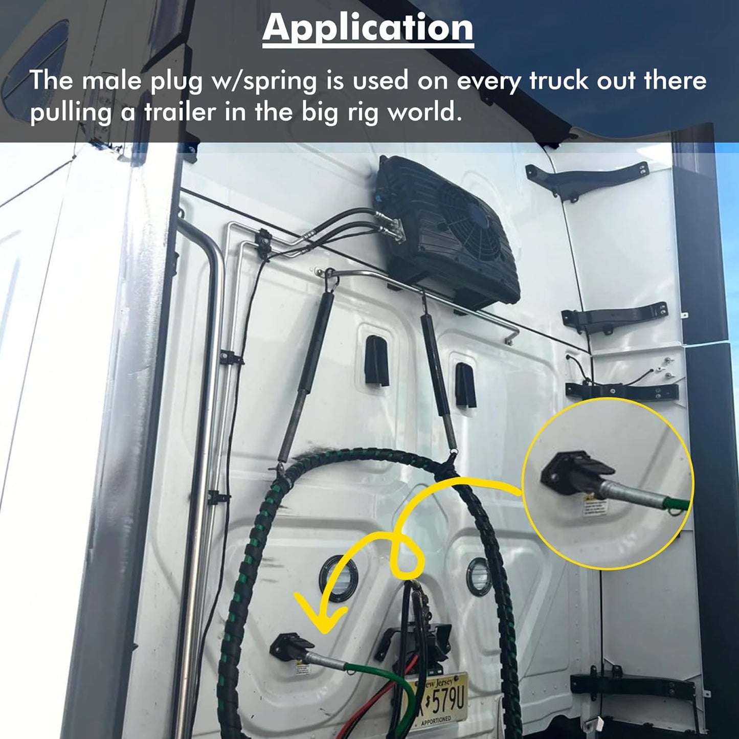 Trailer-Side 7 Pin Trailer Plug,7 Pin round Trailer-Side Wiring Harness Connector Socket with Spring for Semi Truck（1 Pcs