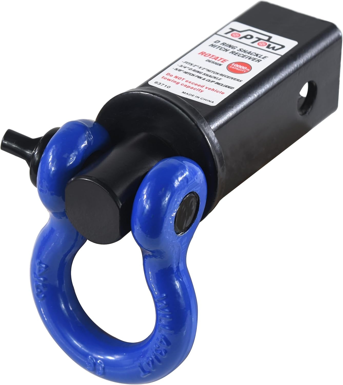 TOPTOW Trailer Recovery Shackle Tow Hitch (Capacity 4,536 Kg) Fits for 50.8 Mm R