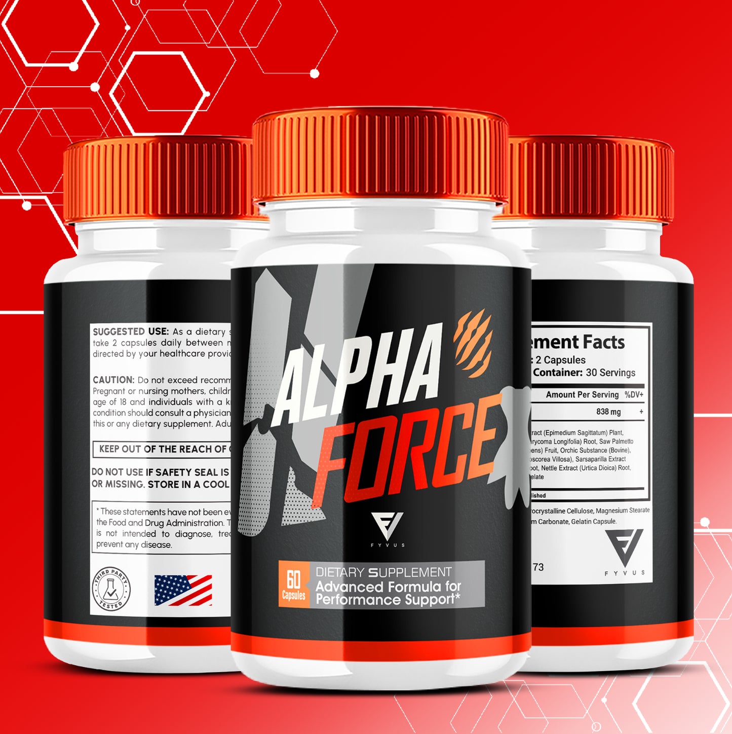 (2 Pack) Alpha Force Dietary Supplement for Men ED, Alphaforce (120 Capsules)