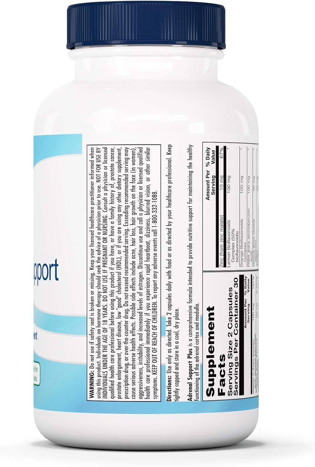Nutra Biogenesis Adrenal Support plus - Adrenal Support Supplements for Women & Men, Adrenal Complex with Pregnenolone, DHEA & Herbs for Daily Calm, Energy & Focus Support - 60 Capsules