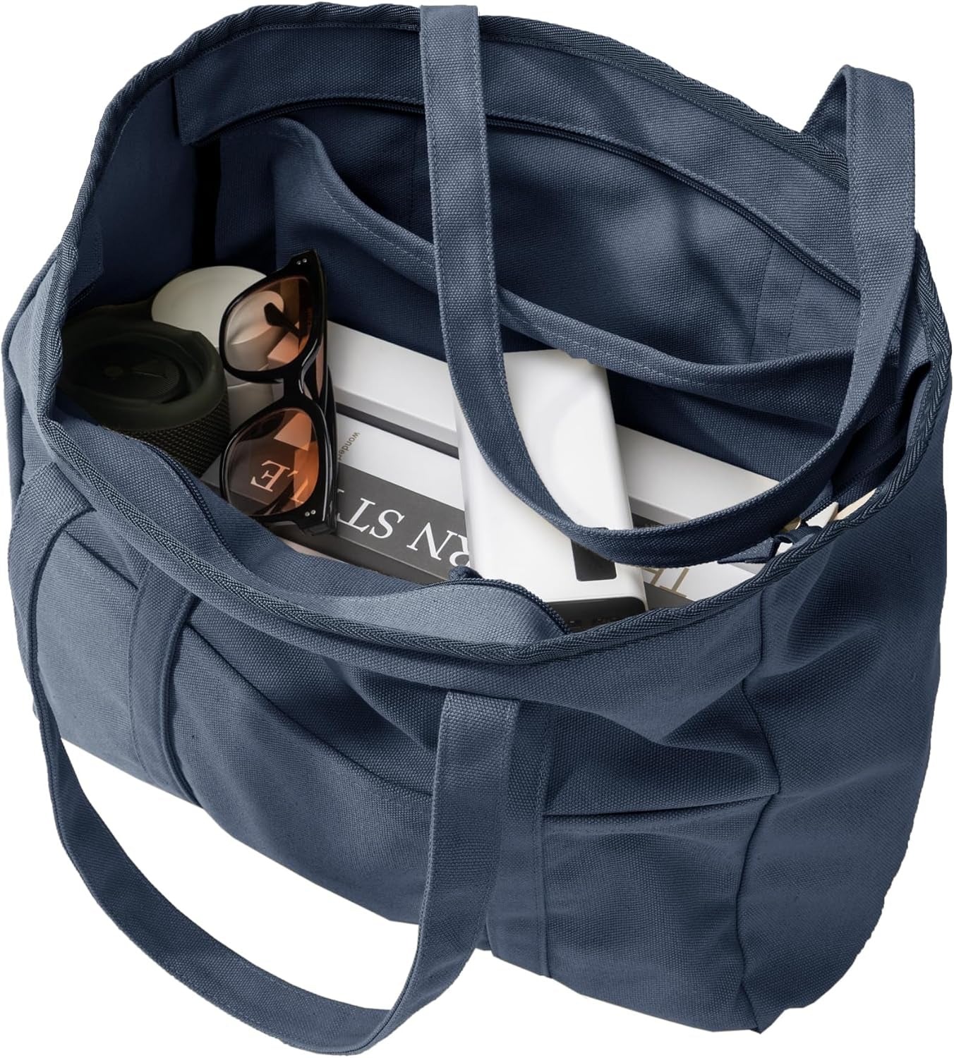 Extra Large Canvas Tote Bag for Women Men, Utility Work Bags with Zipper