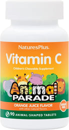 Naturesplus Animal Parade Sugar-Free Children'S Vitamin C, Natural Orange Juice Flavor - 90 Chewable Animal Shaped Tablets - Immune Support - Gluten Free - 45 Servings
