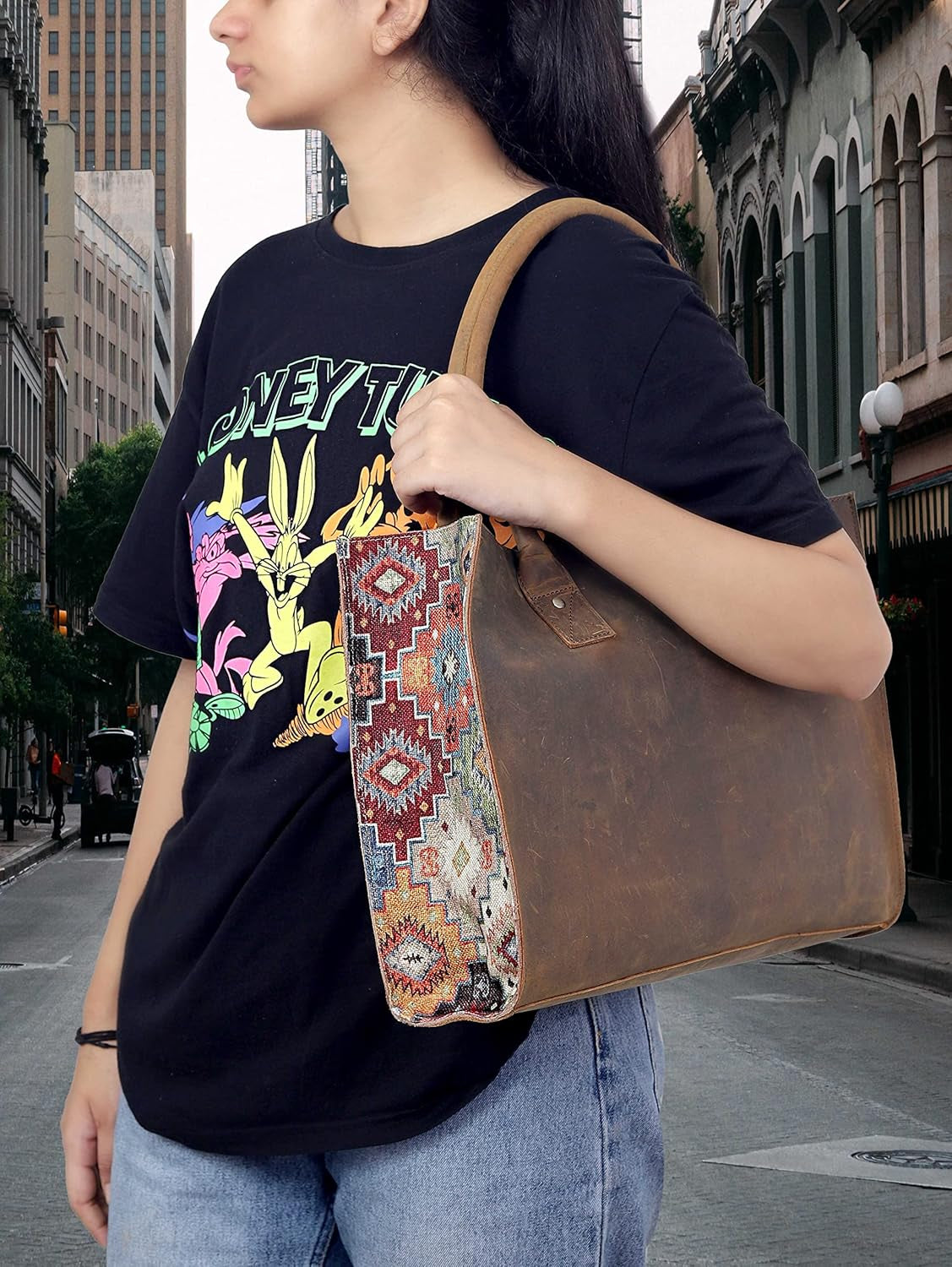 Leather Shoulder Bag Tote for Women Purse Satchel Travel Bag Shopping Carry Messenger Multipurpose Handbag