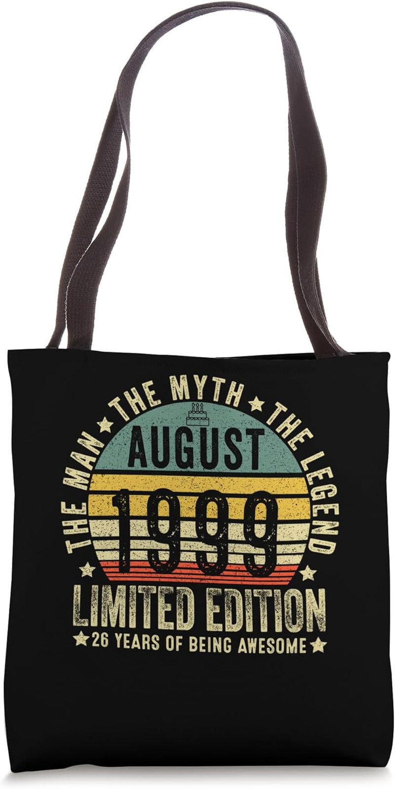 26Th Birthday Gifts Vintage August 1999 26 Years Old for Men Tote Bag