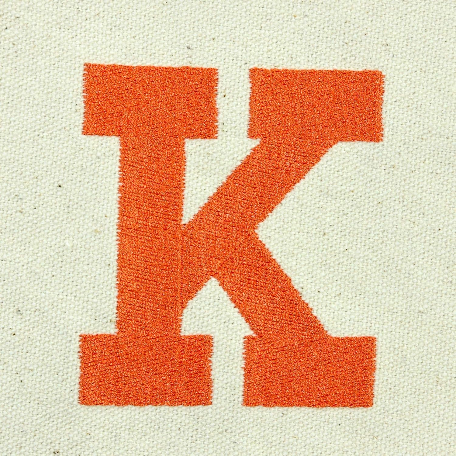 DALIX Initial Tote Bag Personalized Monogram Orange Zippered Top Letter - K