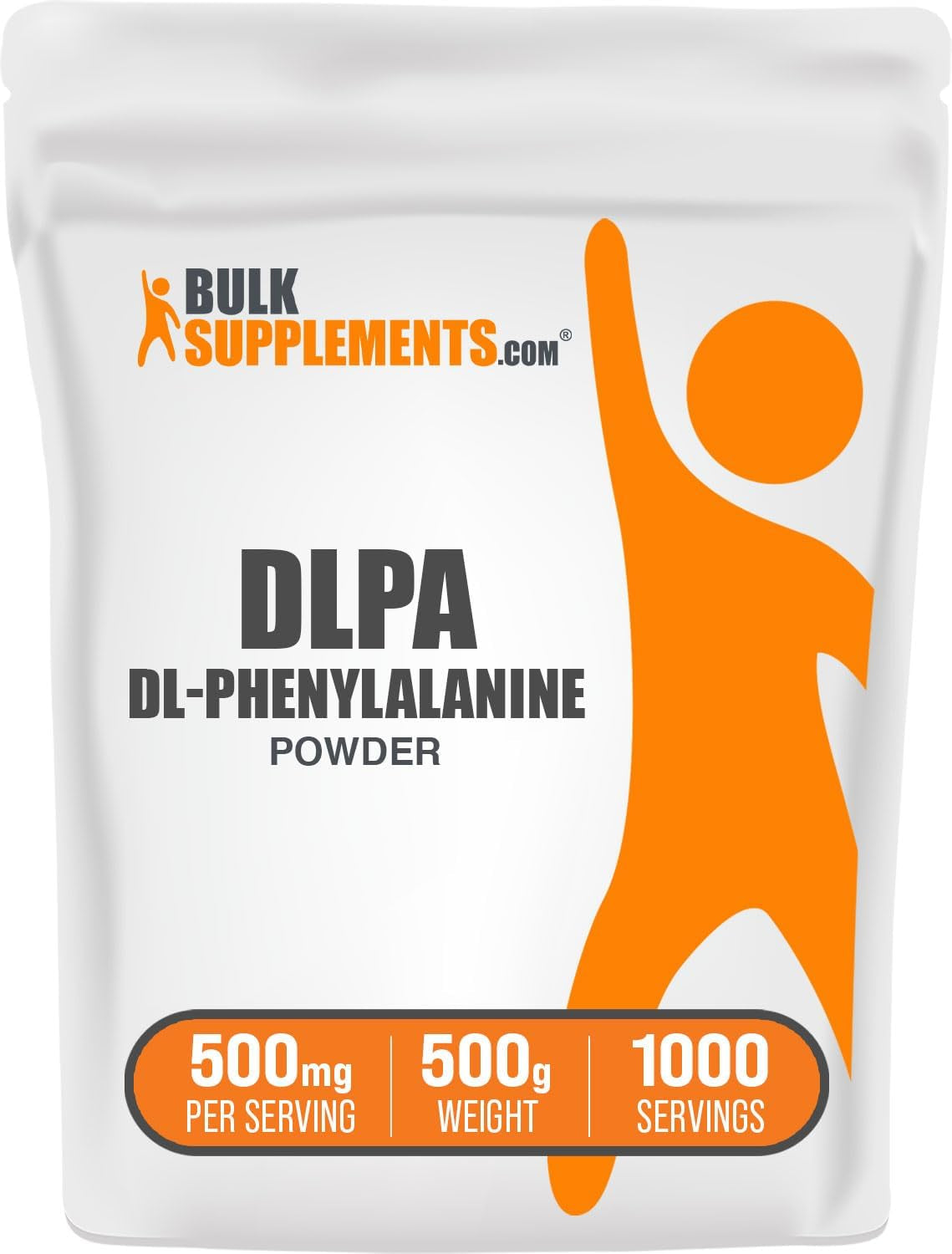 Bulksupplements.Com Dl-Phenylalanine Powder - DLPA Powder, Phenylalanine Supplement - Unflavored & Gluten Free, 500Mg per Serving, 500G (1.1 Lbs) (Pack of 1)