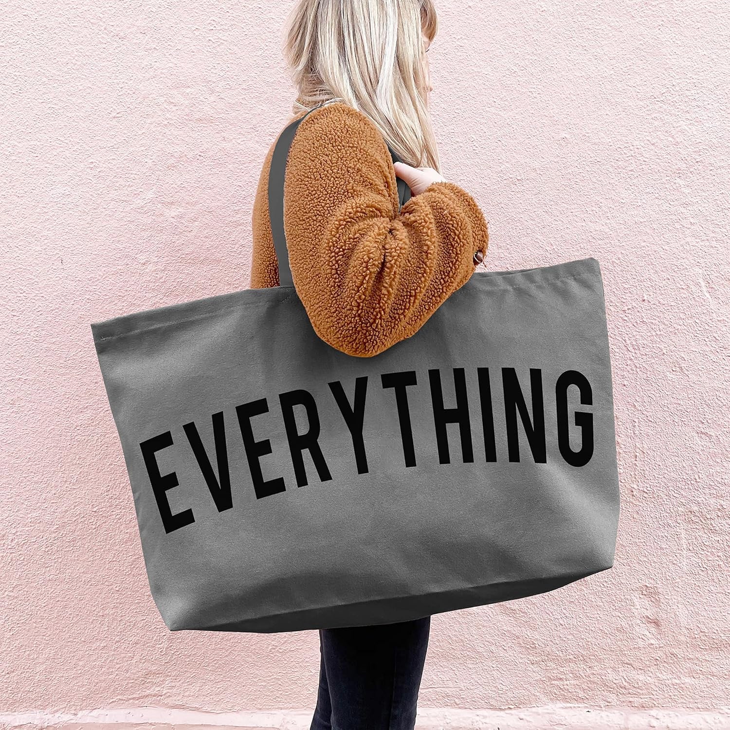 Canvas Tote Bag - Extra Large Shopping Beach Totes Bags Reusable Big Grocery Bag 28" X 8" X 16"