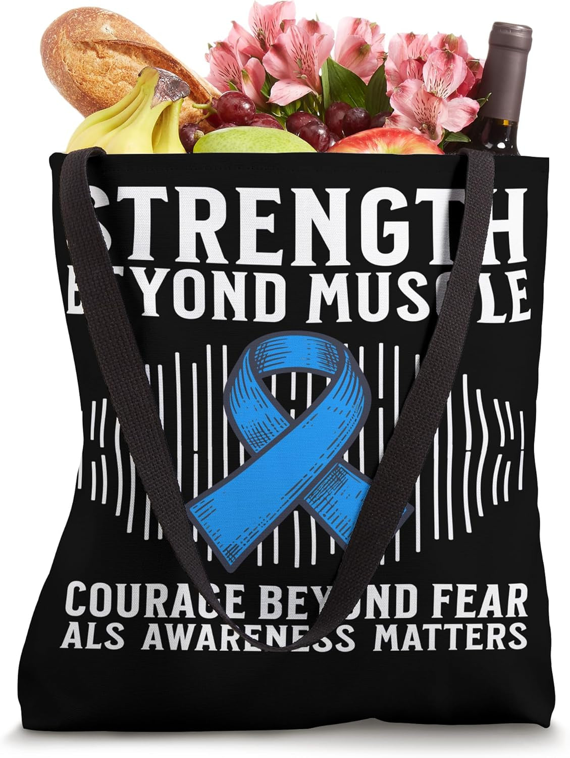 ALS Awareness Gifts Blue Ribbon ALS Warrior ALS Gifts Items Tote Bag