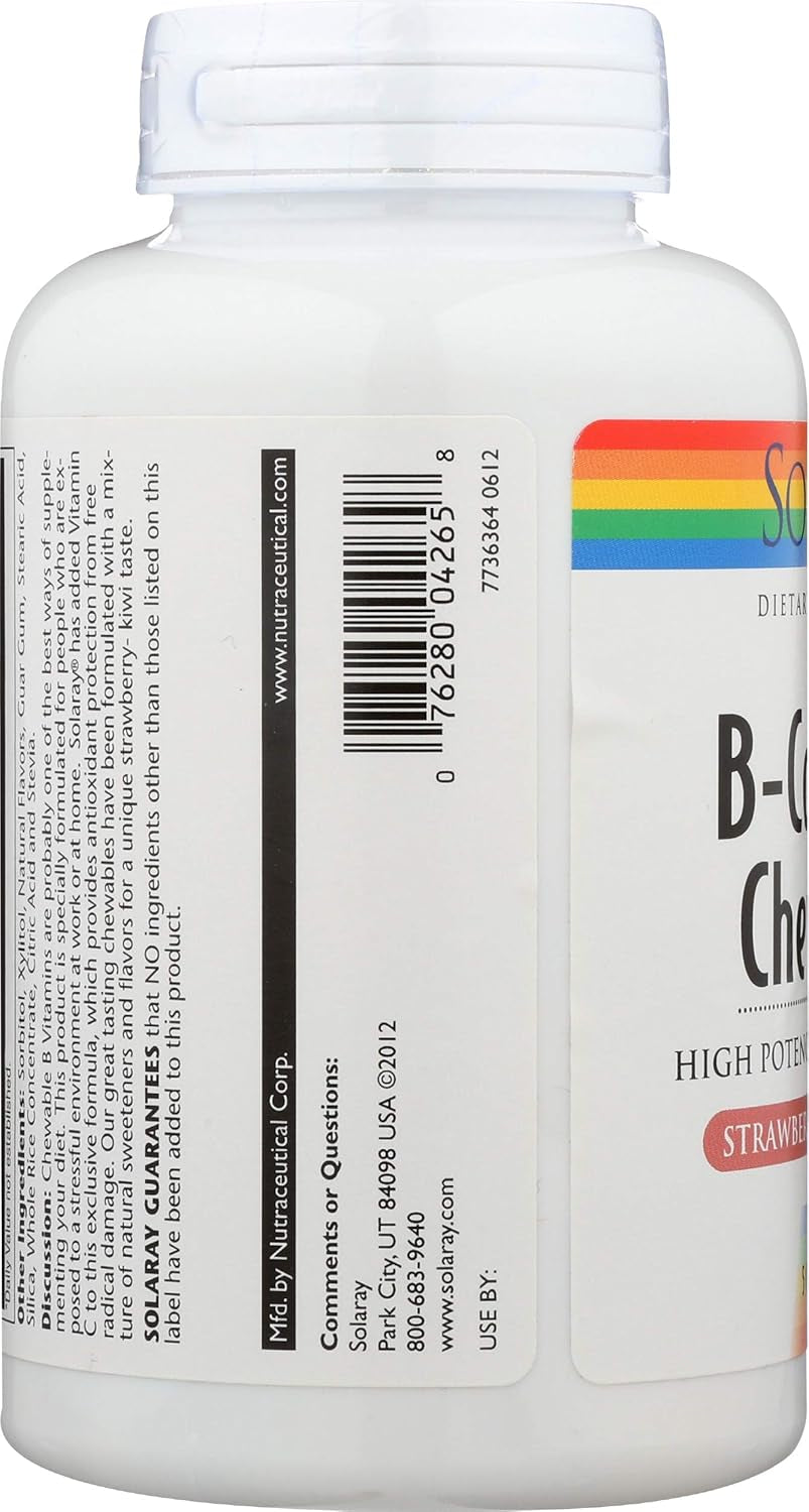 Solaray, High Potency B-Complex Chewable, Natural Strawberry Flavor, 50 Chewables