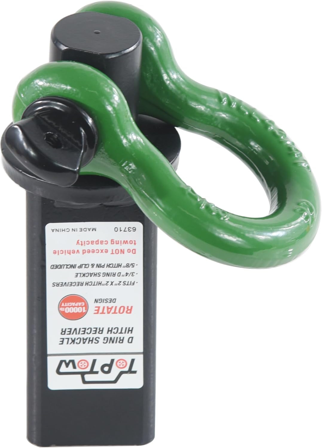 TOPTOW Trailer Recovery Shackle Tow Hitch (Capacity 4,536 Kg) Fits for 50.8 Mm R