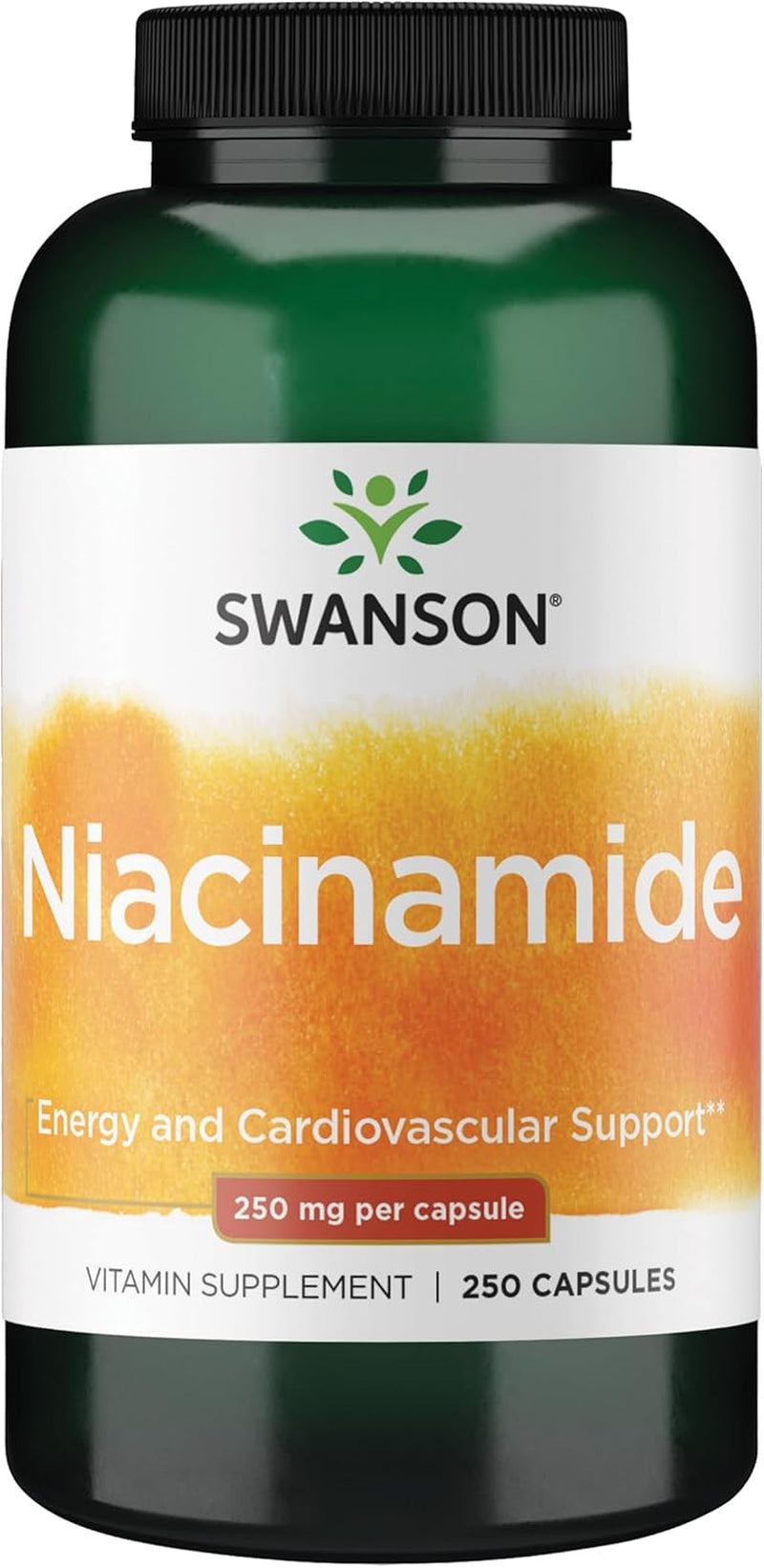 Swanson Niacinamide - Vitamin B3 Supplement Promoting Heart Health & Energy Support - May Support Healthy Joint Function - (250 Capsules, 250Mg Each)