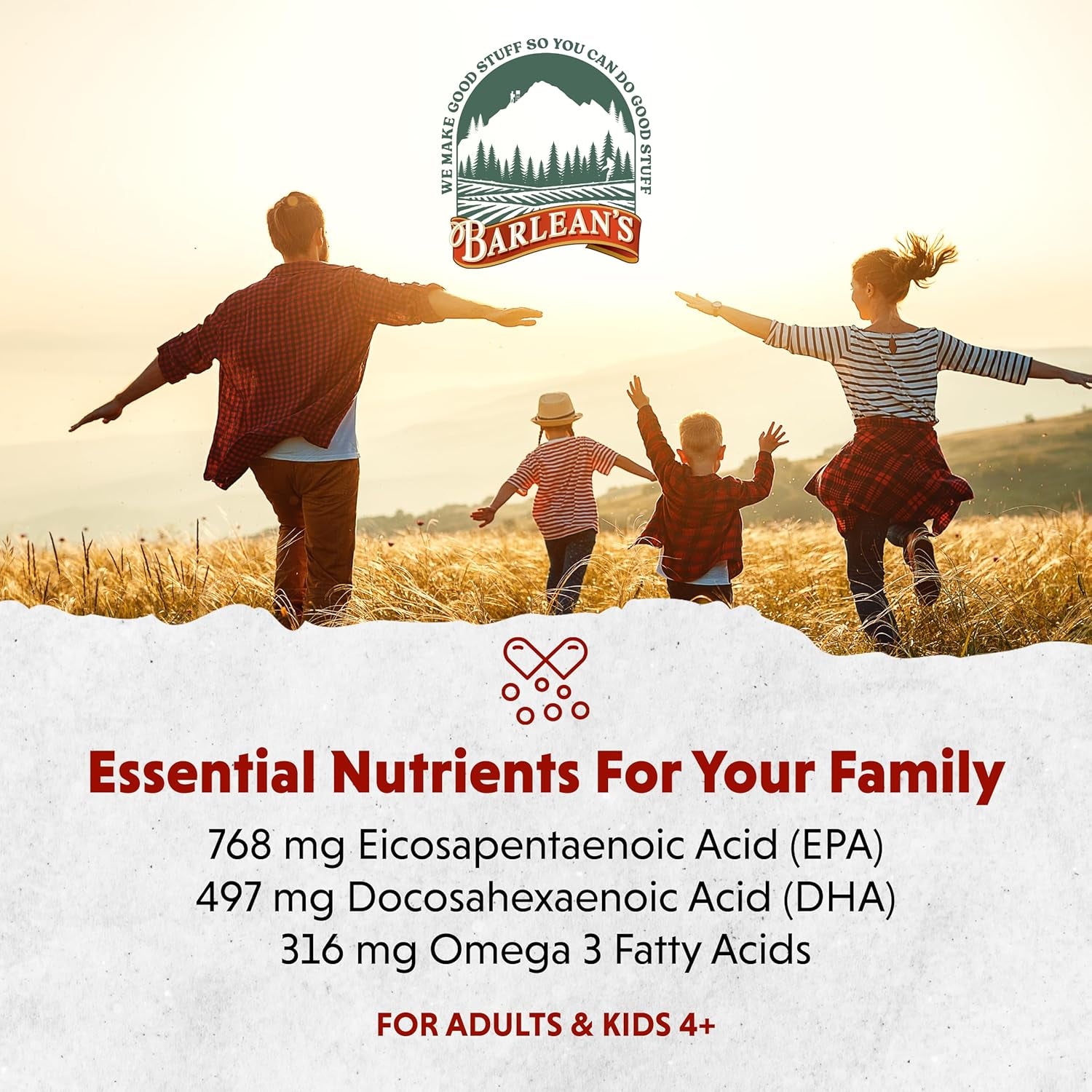 Barlean'S Omega 3 Fish Oil Supplements, Supplement Softgels for Men and Women, 1300 Mg Ultra EPA and DHA Fatty Acids, Orange Flavored, 60 Count