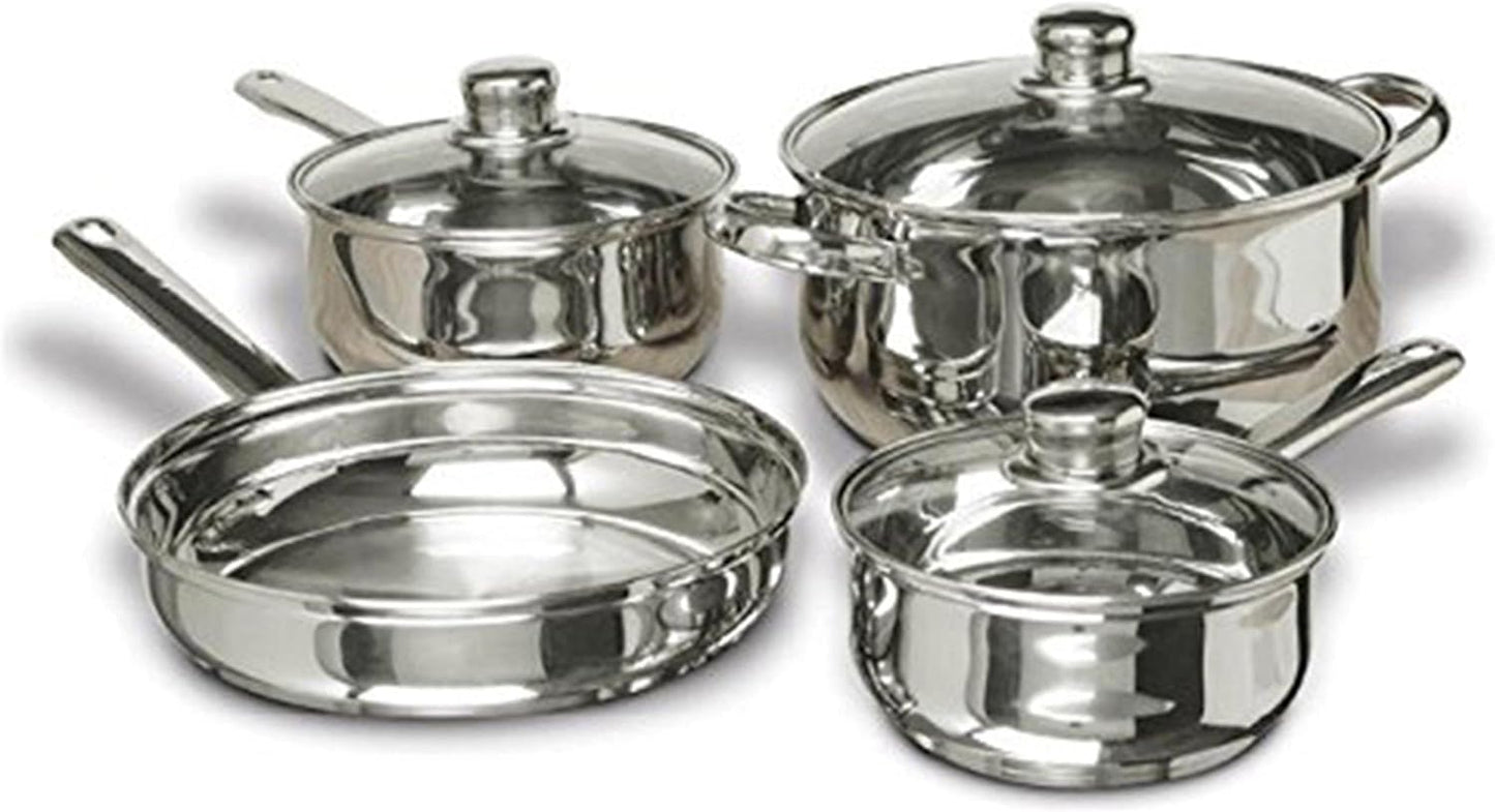 Concord Cookware 7-Piece Stainless Steel Cookware Set, Includes Pots and Pans