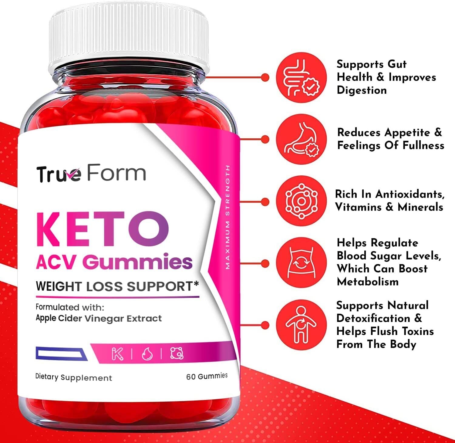 True Form Keto ACV Gummies - True Form Keto Gummys Weight Loss OFFICIAL (5 Pack)