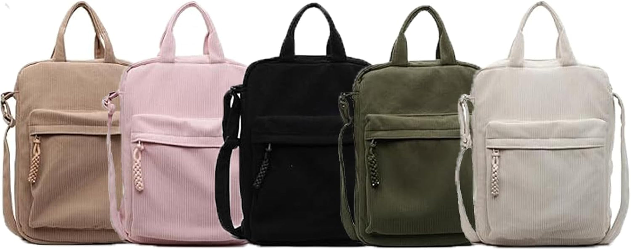 15.6 Inch Preppy Corduroy Laptop Bag for Women Girl Messenger Shoulder Bag for Computer or Tablet Work Tote Bags