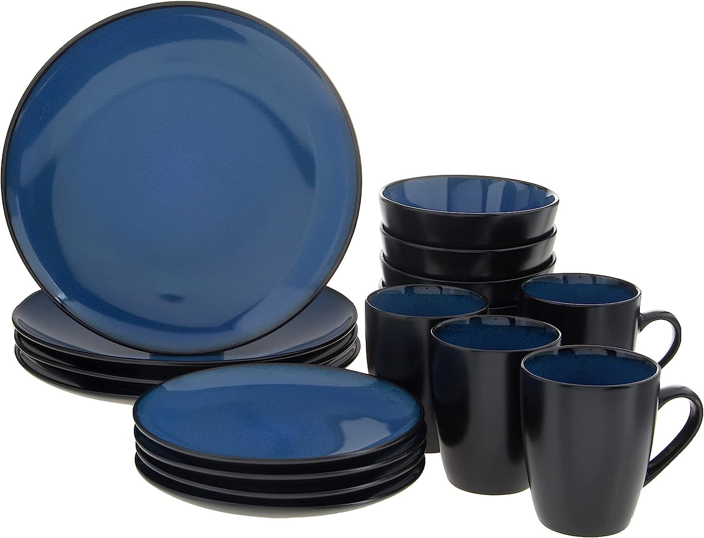 (16Pc) Gibson Soho Lounge round Reactive Glaze Stoneware Dinnerware Set, Service