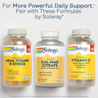 Solaray Calcium Magnesium Citrate 2:1 Ratio - Calcium Supplements for Women and Men W/Magnesium and Vitamin D 2 - Bone Health, Muscle and Nerve Support - Vegan, 60-Day Guarantee, 30 Serv, 180 Vegcaps