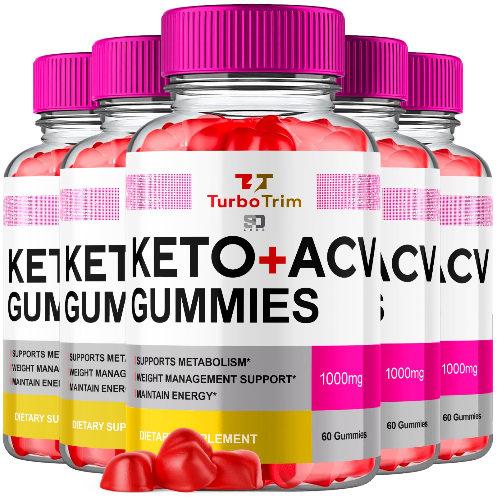 Turbo Trim Keto ACV Gummies Support Metabolism & Weight Management (5 Pack)