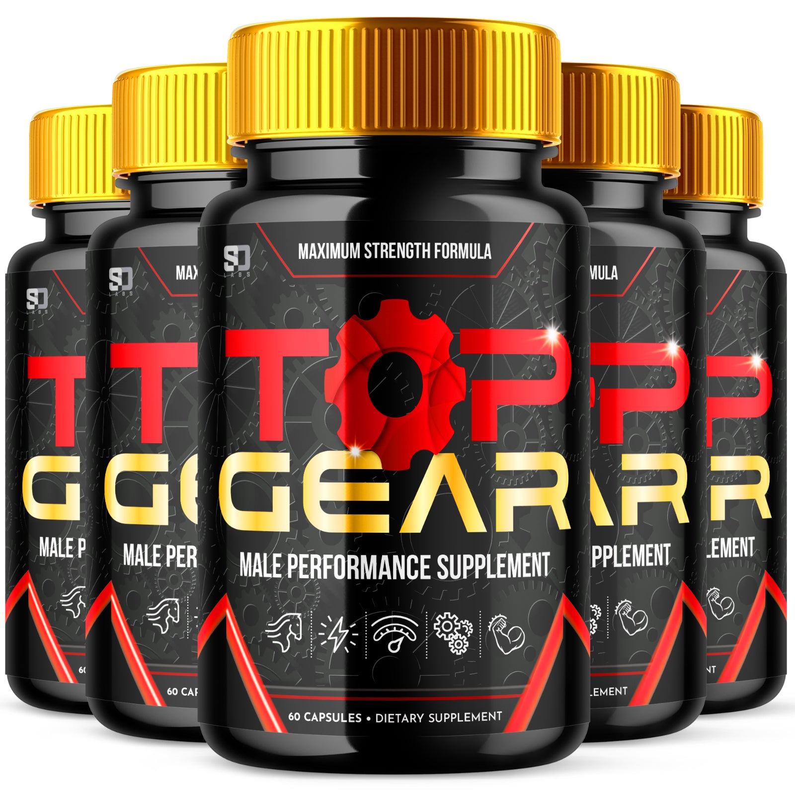 Top Gear Male Pills - Boost Daily Energy and Support Vitality (5 Pack)