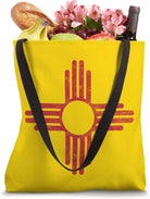 Vintage New Mexico Flag Zia Sun Symbol Tote Bag