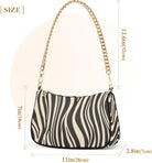 Shoulder Bags for Women Zebra Print Wave Seamless Hobo Tote Handbag Small Clutch Purse with Zipper Closure