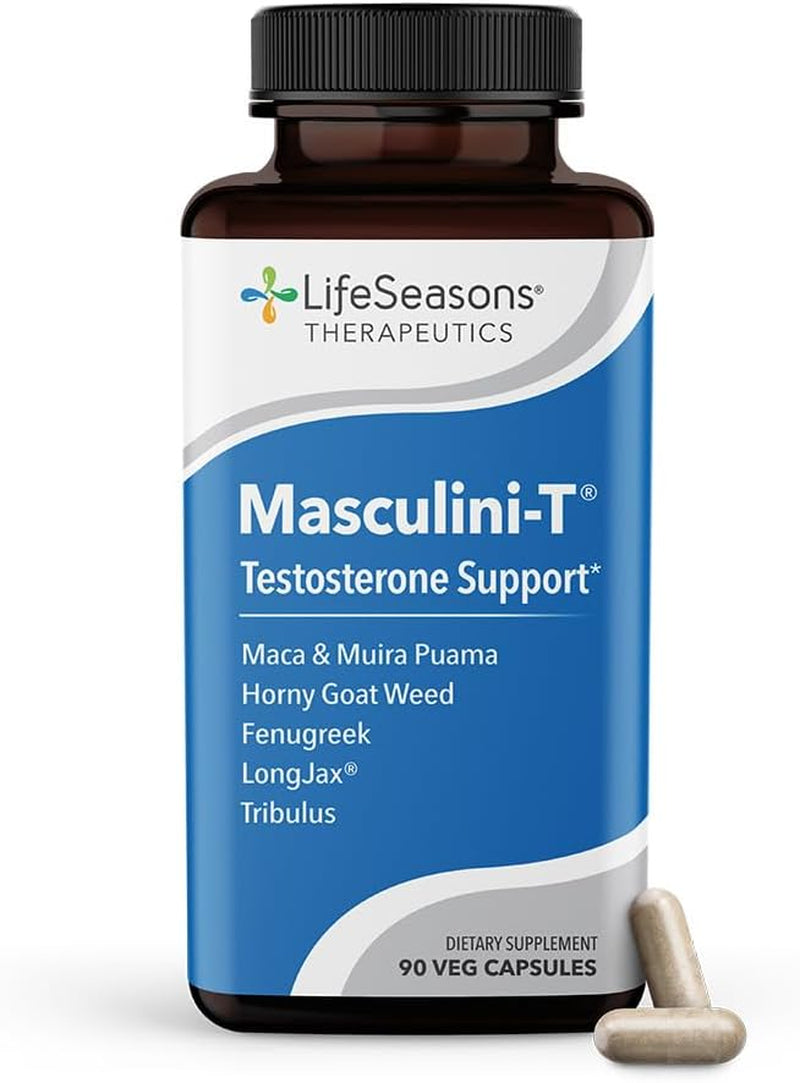 Lifeseasons Masculini-T - Testosterone Support Supplement - Enhances Mental & Physical Aspects of Sexual and Athletic Performance - Supports Normal Erectile Function - Improve Libido - 90 Capsules
