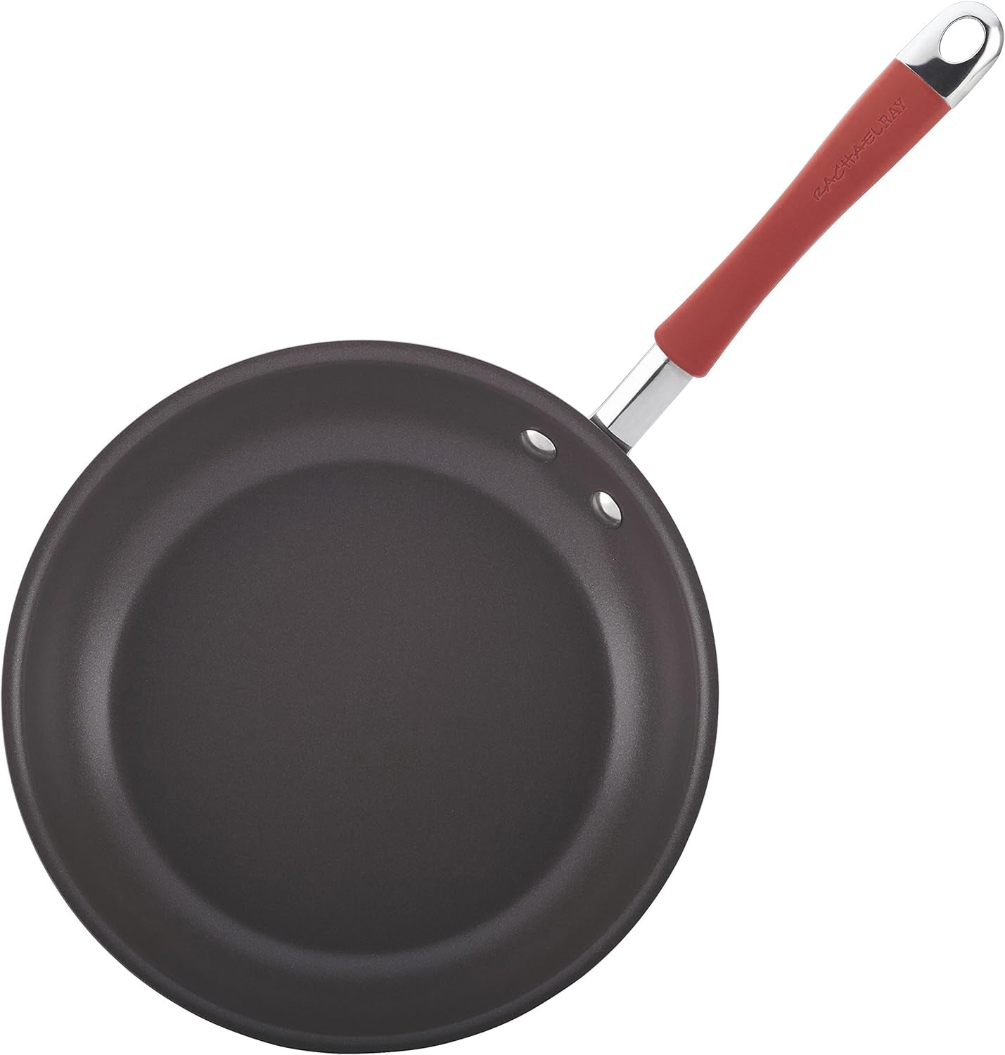 Rachael Ray - 87630 Rachael Ray Cucina Hard Anodized Nonstick Cookware Pots and Pans Set, 12 Piece, Gray with Red Handles