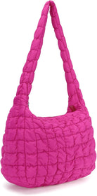 YFGBCX Quilted Tote Bag for Women Puffer Bag Quilted Bag Lightweight Puffy Tote Bag Quilted Padding Shoulder Bag Padded Hobo Crossbody Bag Zip Closure A06-Rose Pink