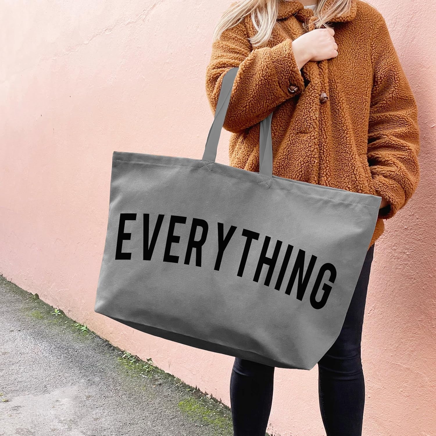 Canvas Tote Bag - Extra Large Shopping Beach Totes Bags Reusable Big Grocery Bag 28" X 8" X 16"
