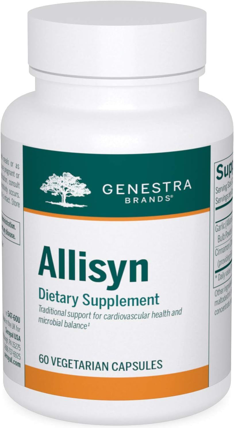 Genestra Brands Allisyn | Garlic and Cinnamon Herbal Supplement | 60 Capsules