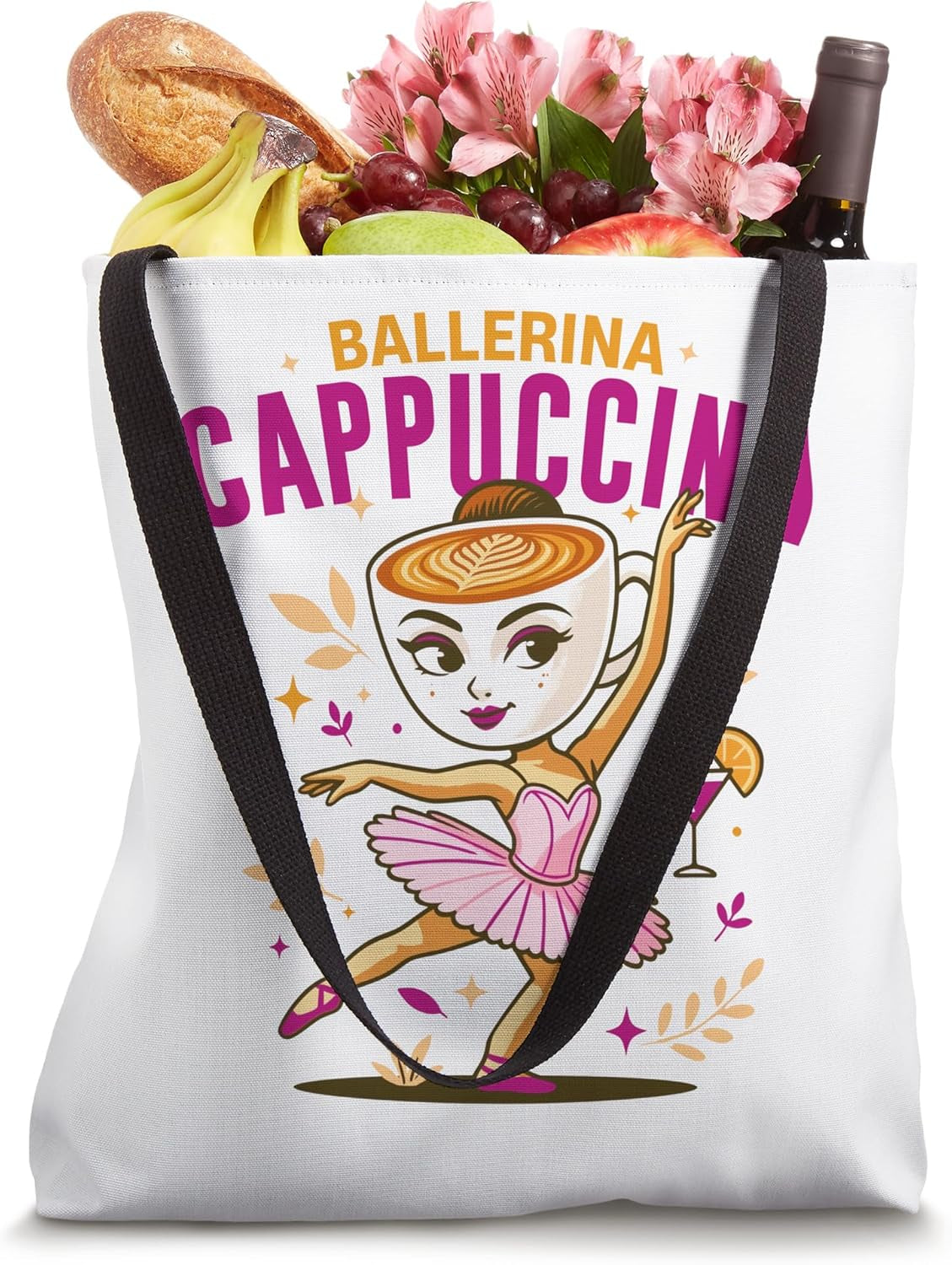 Brainrot AI Girl Coffee Ballet Dance Ballerina Cappuccina Tote Bag