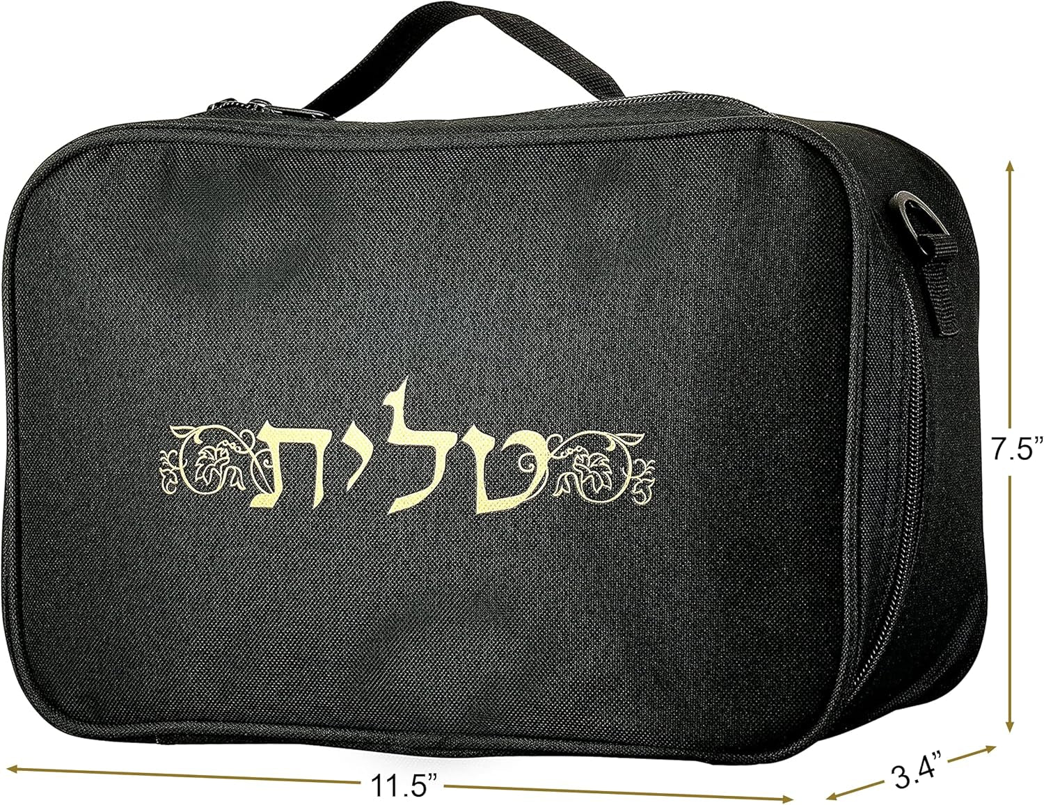 Tallit and Tefillin Bag with Carry Handle and Shoulder Strap - Judaica Tallit Prayer Shawl Travel Tote
