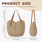 Straw Bag for Women Straw Totes Beach Bags Summer Woven Handmade Shoulder Bag Purse Buckets Totes Handbag