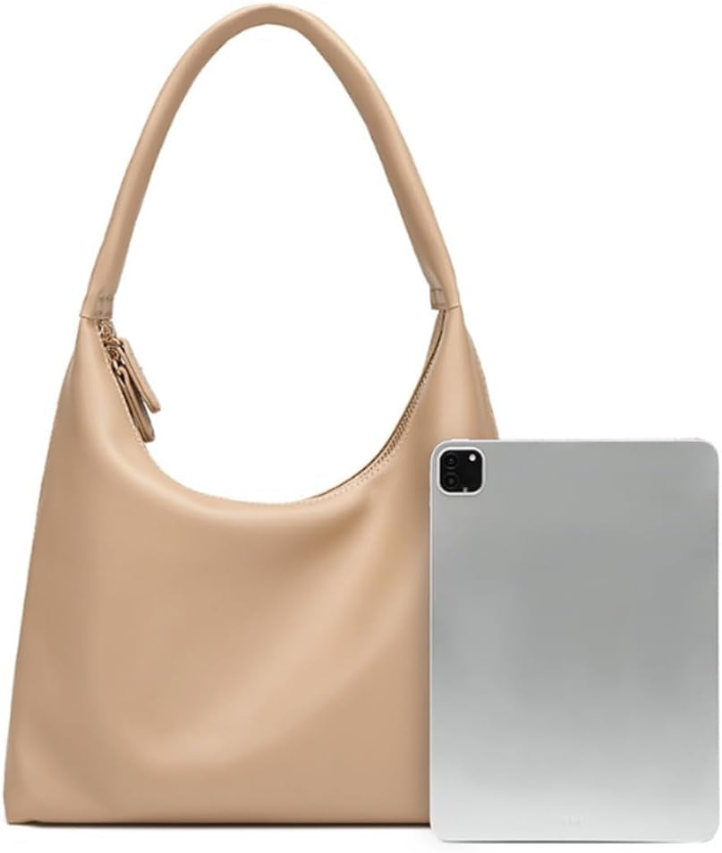 Slouchy PU Leather Hobo Bags Women Trendy Underarm Shoulder Bag Crescent Crossbody Purses College Travel Tote Handbag 2025