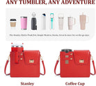 Stanley Purse Cup Holder Bag with Strap- Outdoor Portable Crossbody Water Bottle Storage Bag for Stanley Cup Tumbler 40 Oz