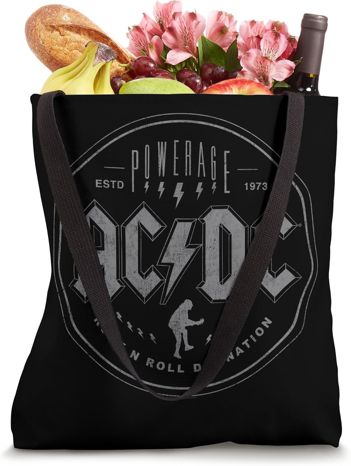AC/DC Rock Music Band Rock N Roll Damnation Tote Bag
