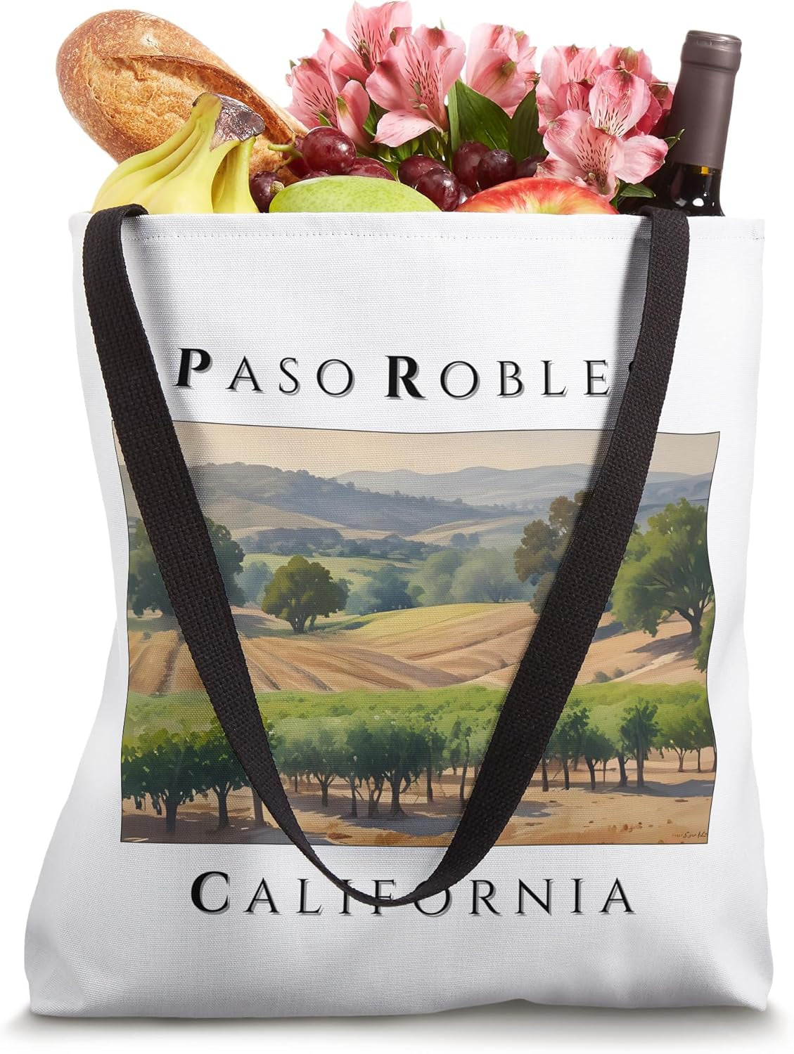 Vintage Paso Robles California Vineyard Tote Bag