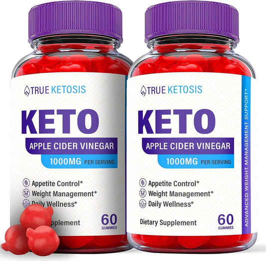 True Ketosis Gummies - True Ketosis ACV Gummys for Weight Loss OFFICIAL - 2 Pack