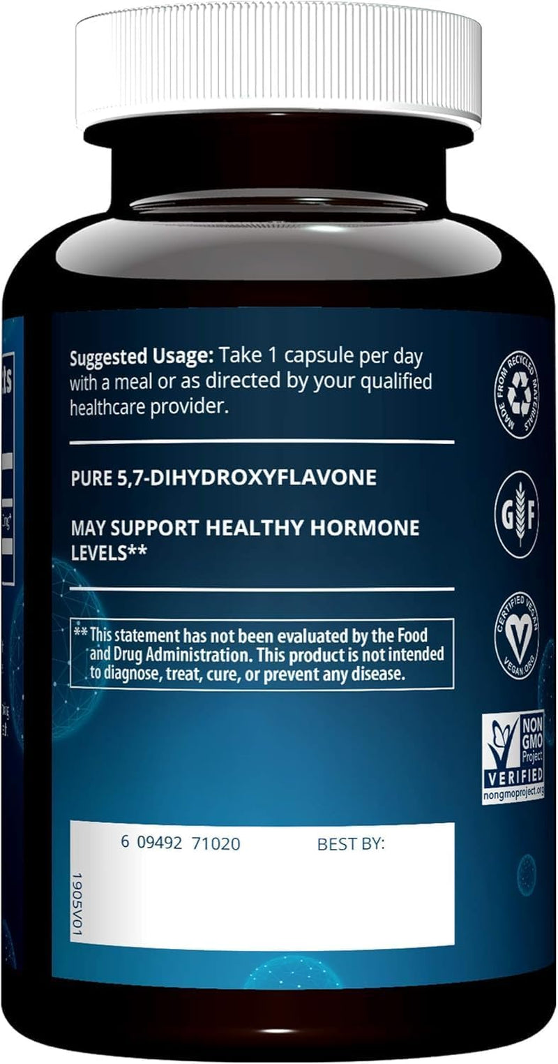 MRM Nutrition Chrysin 500Mg | Hormone Balance | Promotes Healthy Testosterone Levels | Pure 5,7-Dihydroxyflavone | Gluten-Free + Vegan | 30 Servings