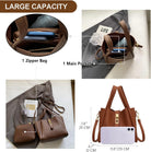 Women Trendy Bucket Bag Vintage Elegant Crossbody Bag Vegan Leather Tote Bag Hobo Shoulder Handbags Cluth Purse