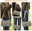 Shoulder Bags for Women Zebra Print Wave Seamless Hobo Tote Handbag Small Clutch Purse with Zipper Closure