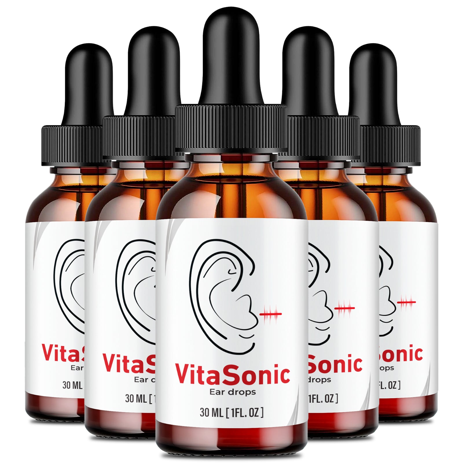 Vita Sonic Drops for Tinnitus, Relief for Ringing Ears Liquid Drops (5 Bottles)