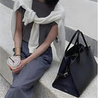 2025 Leather Tote Bag for Women, Large Leather Tote Bag Retro Top-Handle Bag Trendy Work Bag PU Leather Shoulder Bag