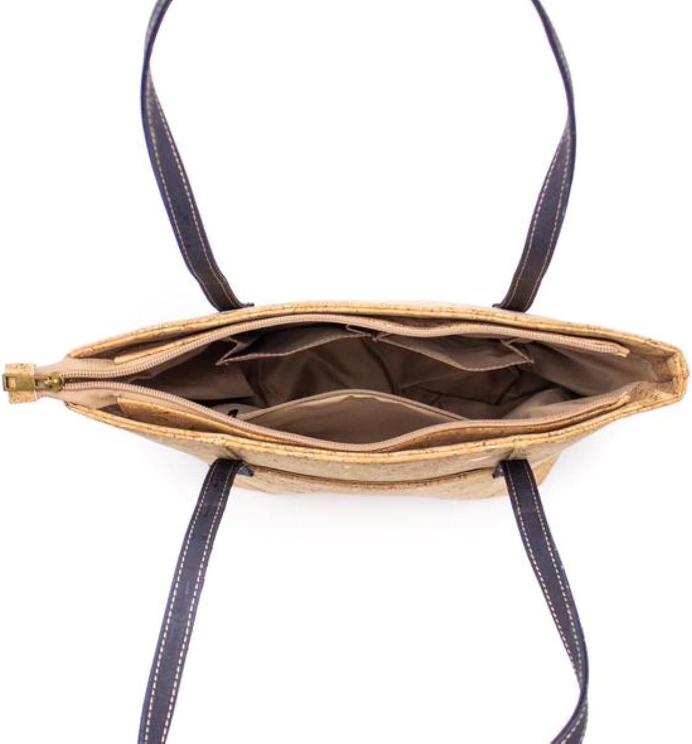 Cork Shoulder Bag Tote Women Handbags Purse with Metallic Foil Vegan Organic Sustainable Eco Friendly Gift Plant Based