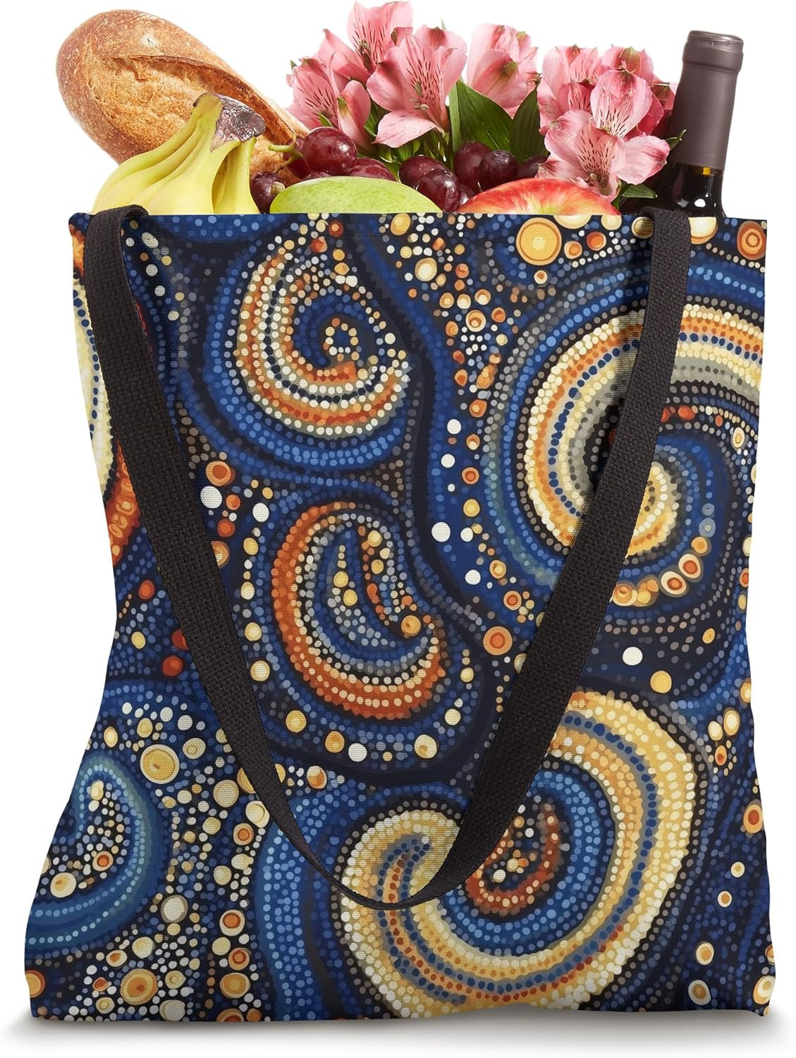 Vibrant Circular Motifs Inspired by Aboriginal Art Tote Bag