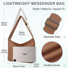 VASCHY Canvas Messenger Bag, Lightweight Casual Crossbody Slouchy Shoulder Hobo Side Bag Purse for Men and Women